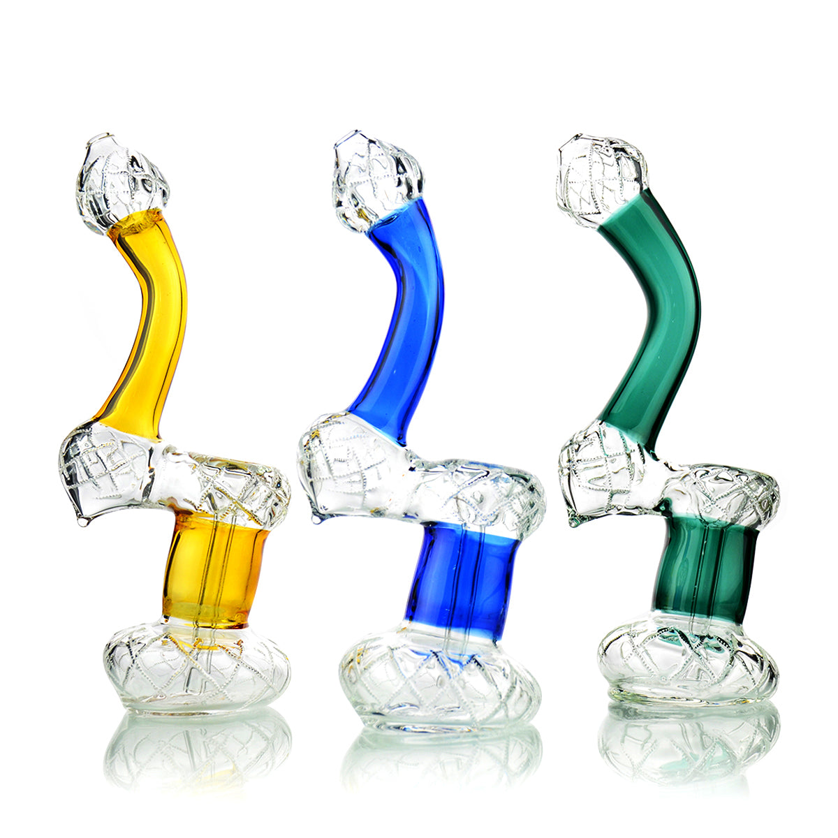 7'' DIAMOND Bubbler with Color Tube Glass