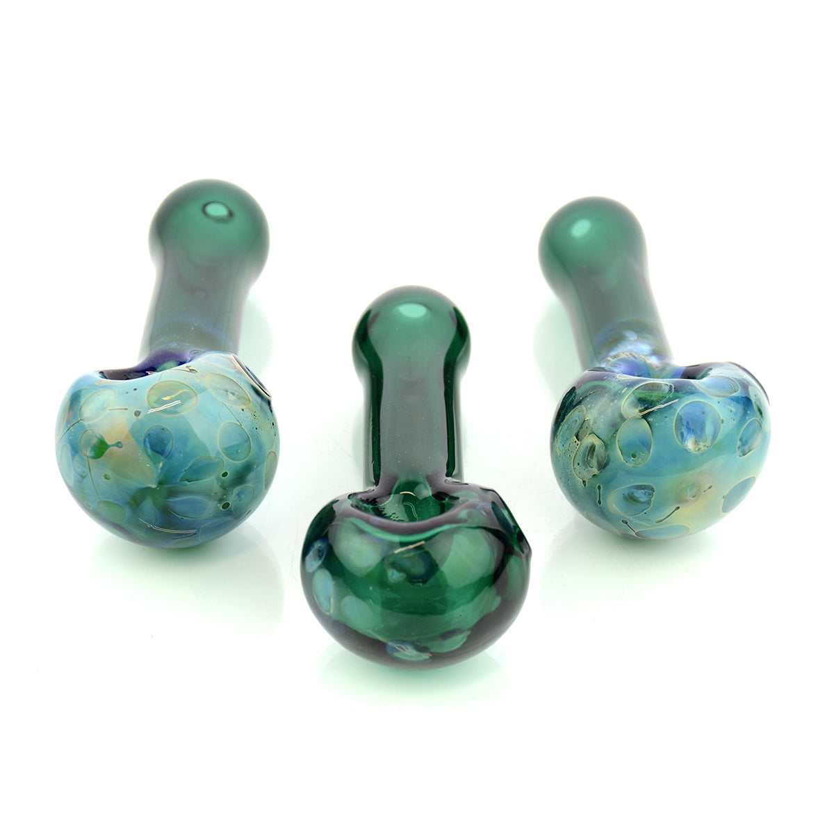 4'' Hand PIPE Honeycomb Head Green Color GLASS Tube