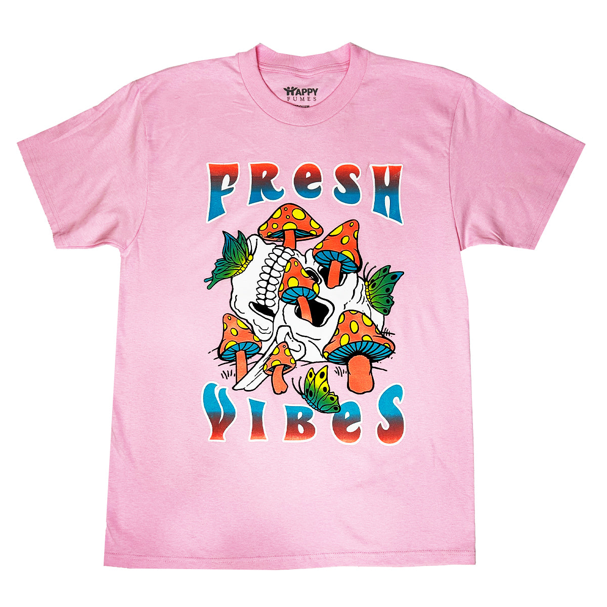 Fresh Vibes Pink Short Sleeve T-SHIRT 100% Cotton - Pack of 6 Units 1S, 2M, 2L, 1XL