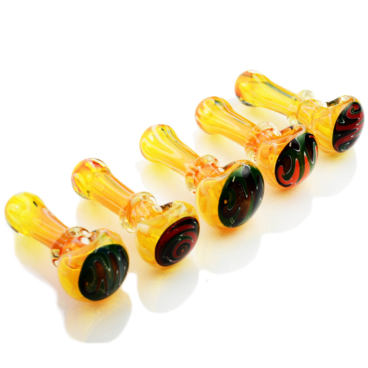 4'' Silver Fume Glass Hand Pipe with RING and Reversal Art Design