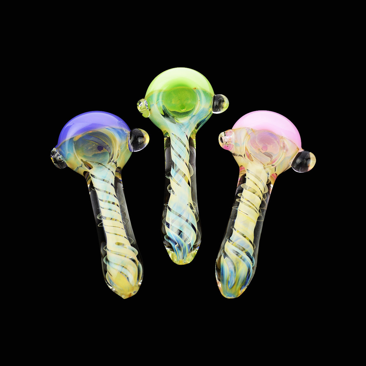 4.5'' American Made Slime Hand PIPE Spoon Silver Fume Glass Twisting Art