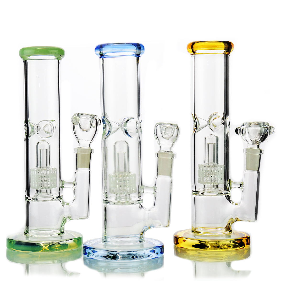 8'' Cylinder with Metrix Shower WATER PIPE 14mm Male Bowl Included : NOTE : ONLY GREEN COLOR AVAILABL