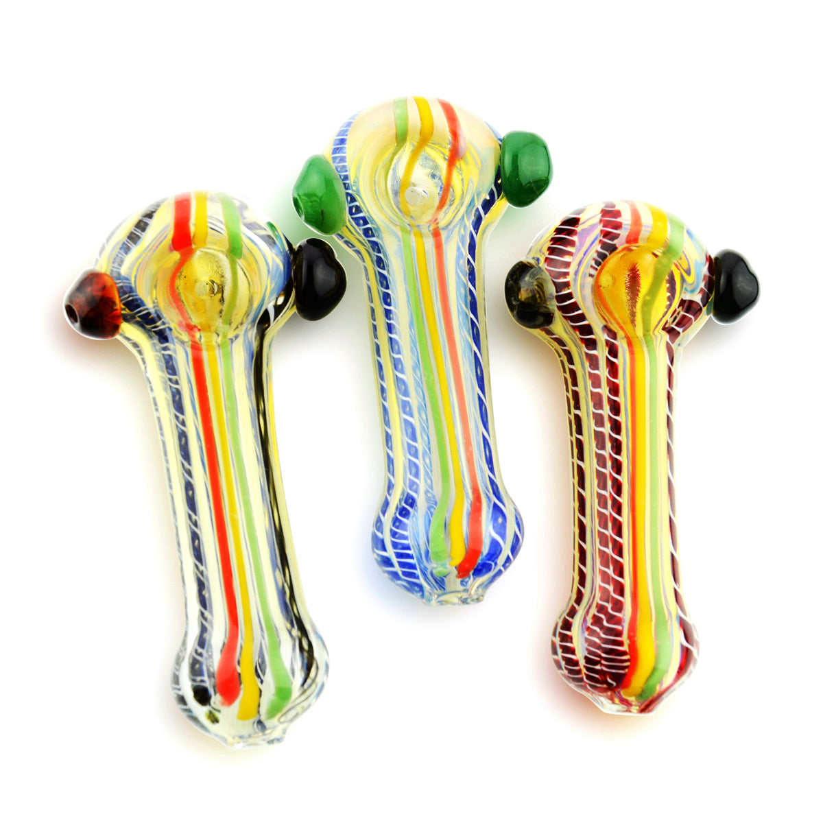 4.5'' Silver Fume GLASS with Rasta Line and Twisting Hand PIPE Approx 125 Grams