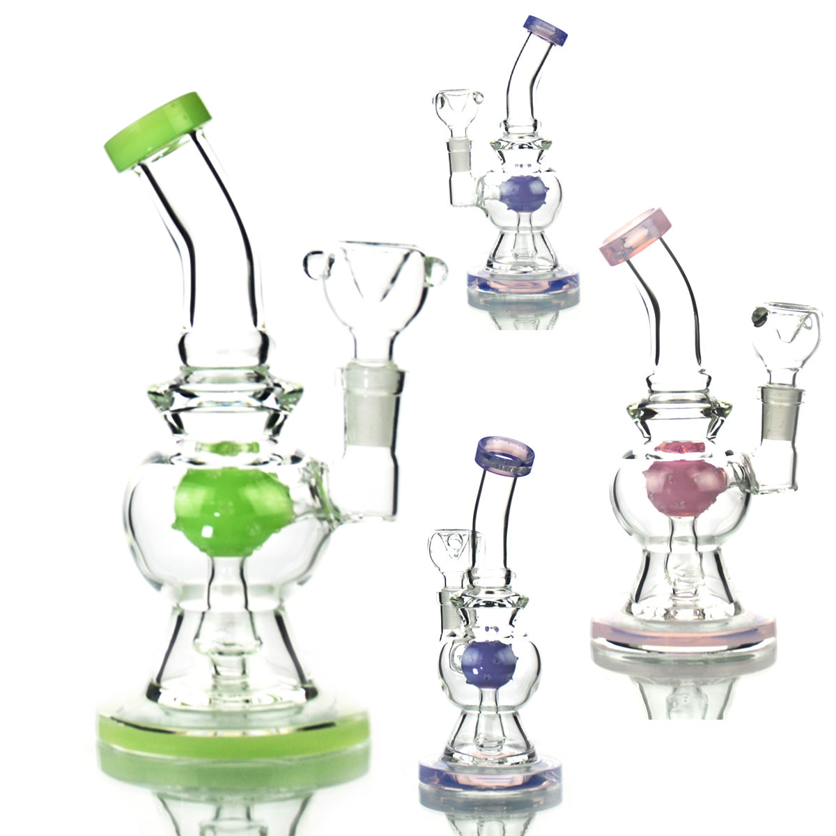 7'' Slime Corona Shower Perc WATER PIPE with 14mm Male Bowl