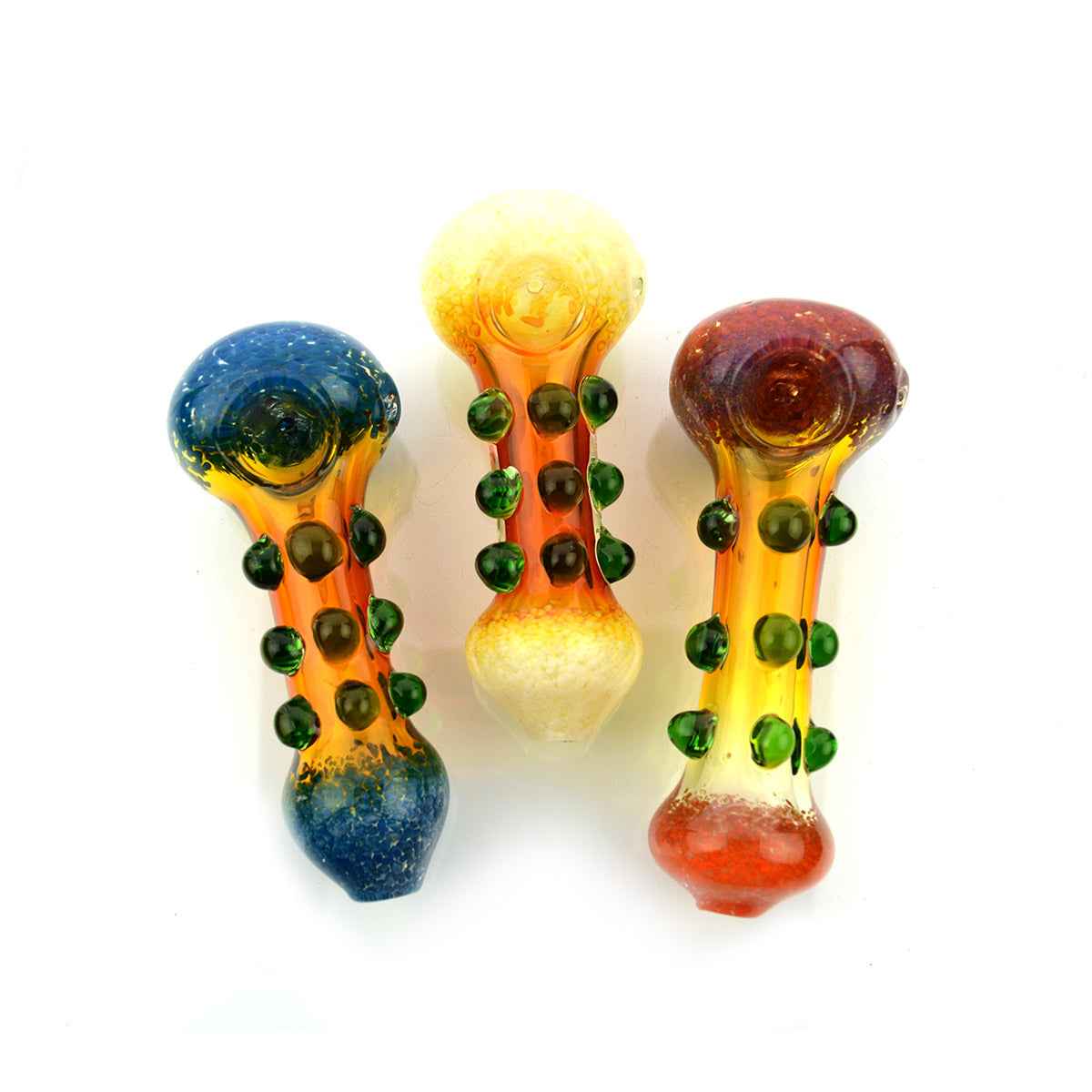 4.5'' Silver Fume Glass Hand PIPE with Frit And Knockers