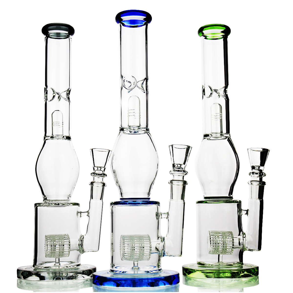 14'' Multi-Chamber WATER PIPE with Honeycomb & Matrix Perc 18mm Male Bowl Included