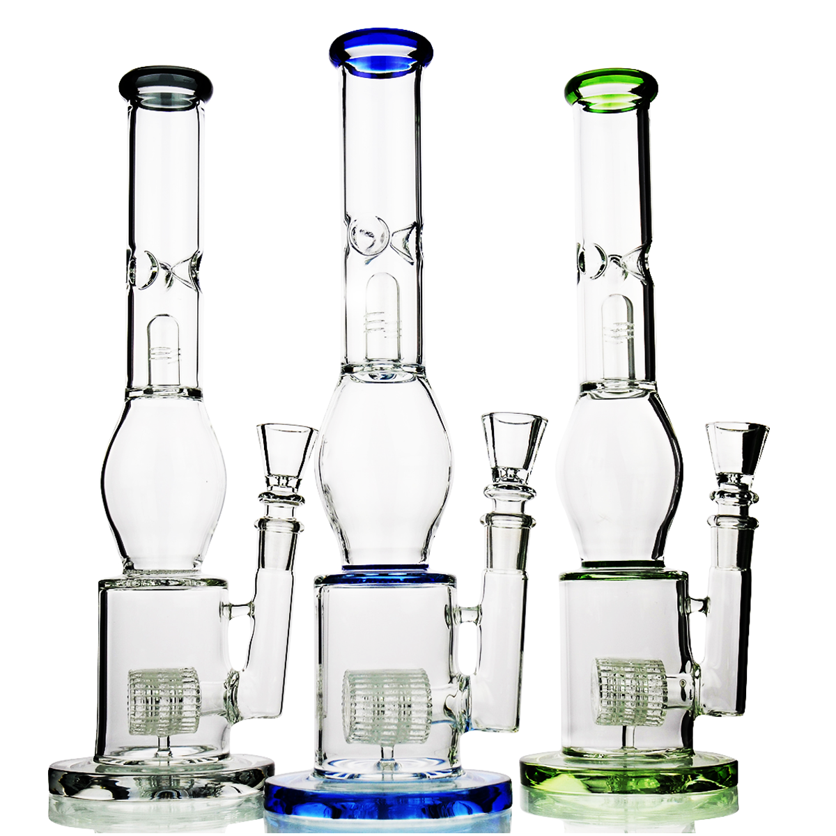 14'' Multi-Chamber Water PIPE with Honeycomb & Matrix Perc 18mm Male Bowl Included