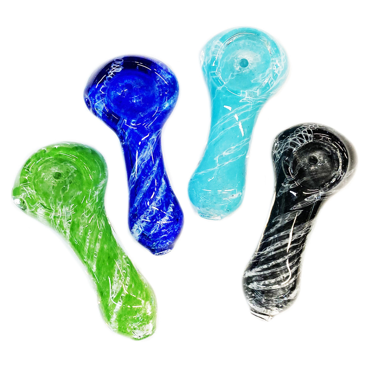 2.5'' Hand PIPE Color Frit GLASS with Swirling Art