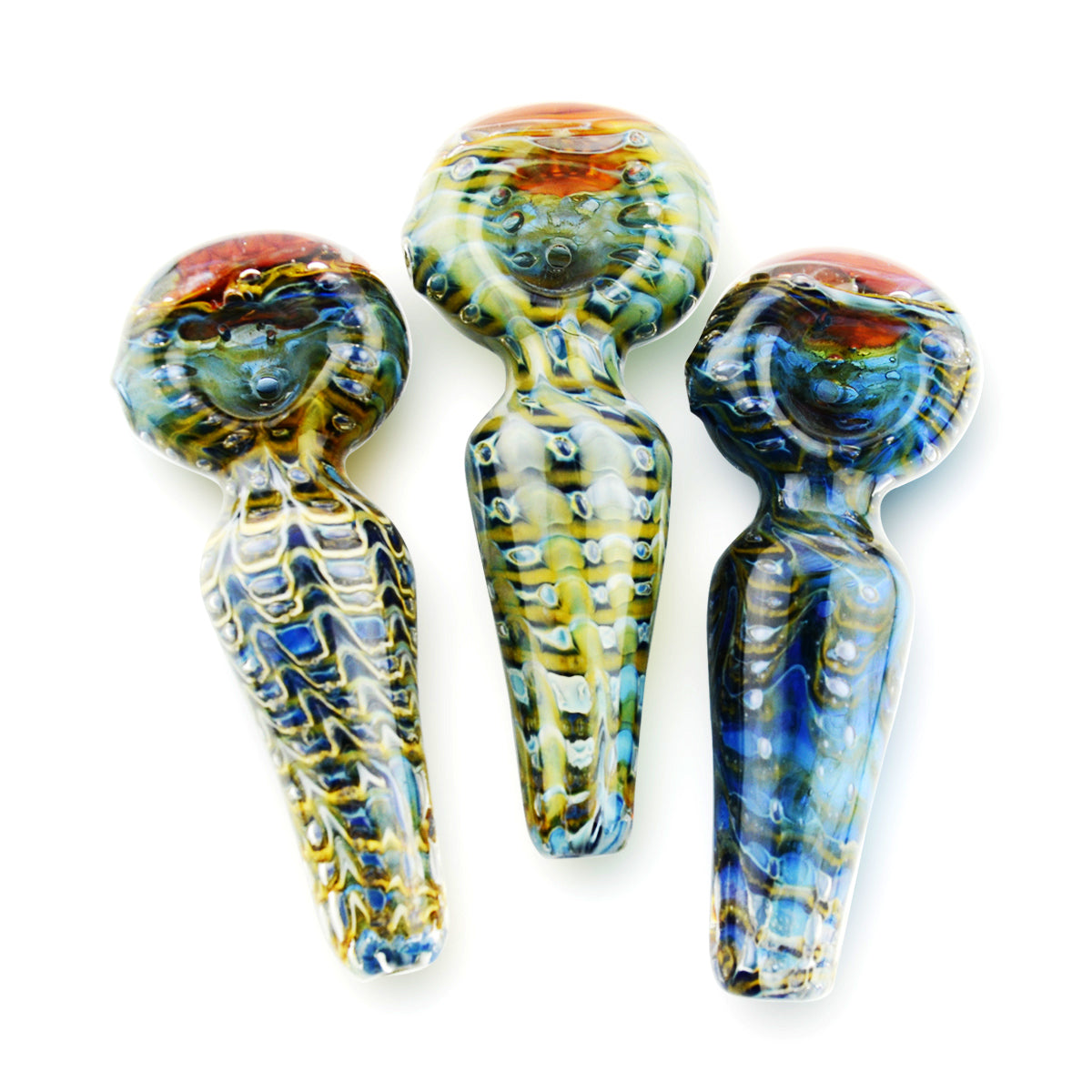 5'' Hand Pipe Bubble Trap SNAKE Skin Design Approx 120 Grams