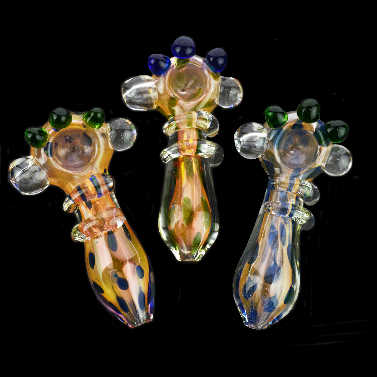 4.5'' Gold Fume Glass RING Hand Pipe 125g