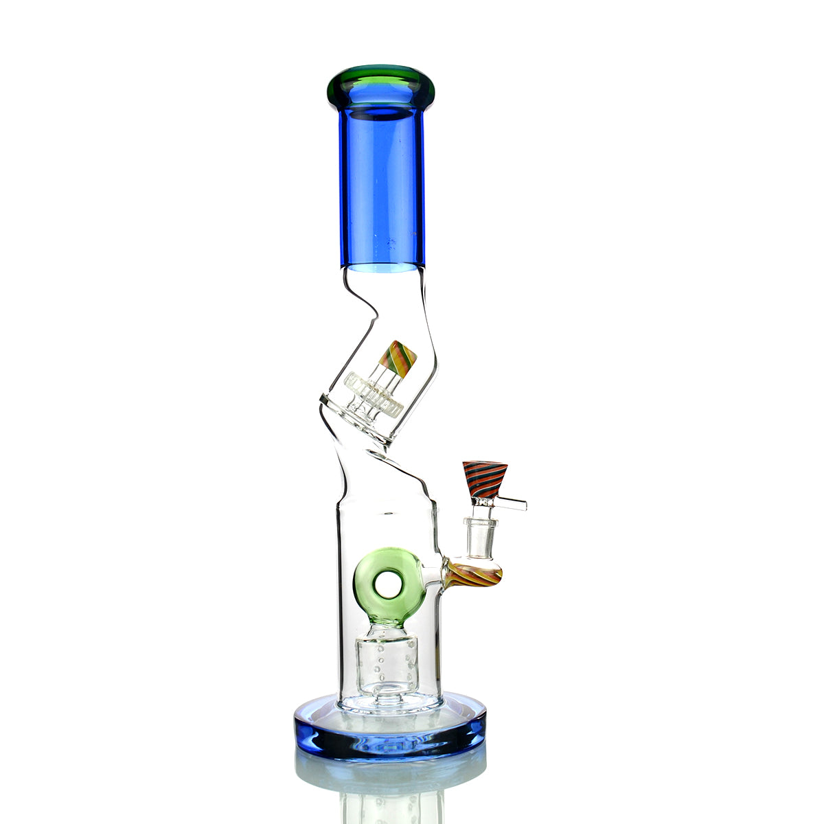 15'' WATER PIPE Donut Shower Zong Perc with 14mm Male Bowl