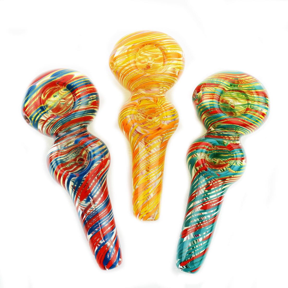 5'' Hand PIPE Color Art Double Bowl Spoon