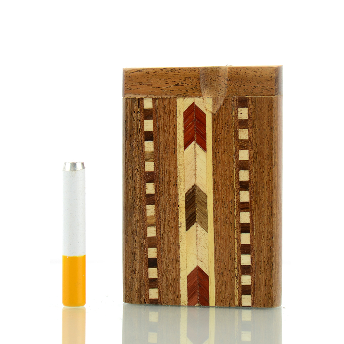 3'' Handmade Wooden Upward Track Design Dugout Art with 2'' Metal CIGARETTE