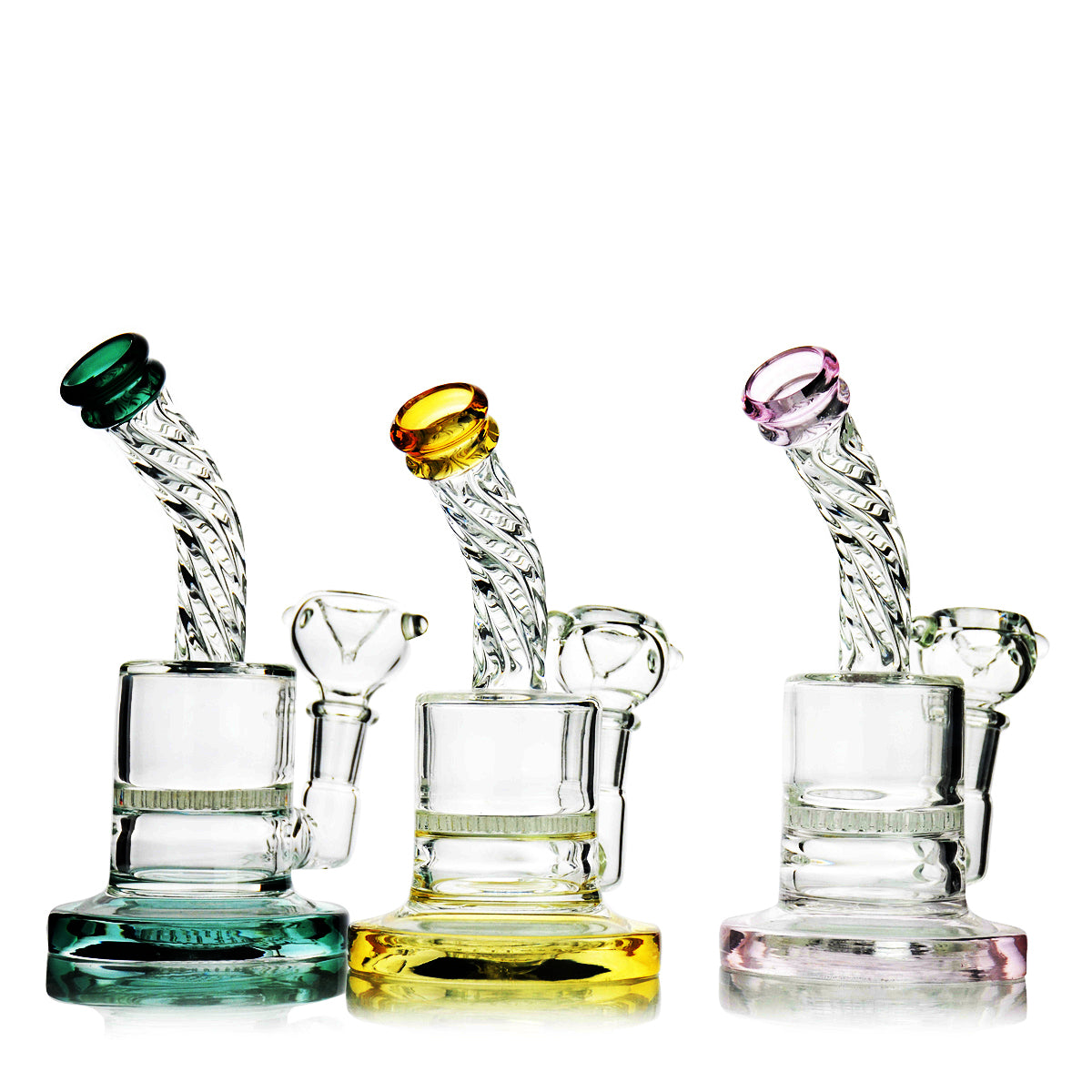 7? WATER PIPE with twisted Neck and Honeycomb 14mm Male Bowl Included
