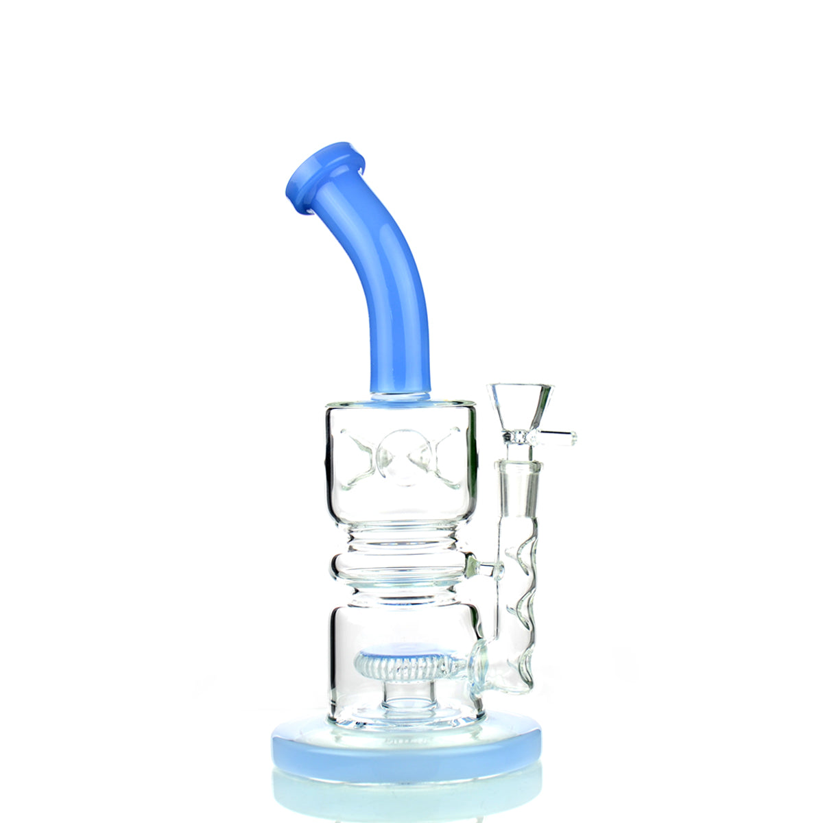 10'' WATER PIPE with Round Perc and 14mm Male Bowl