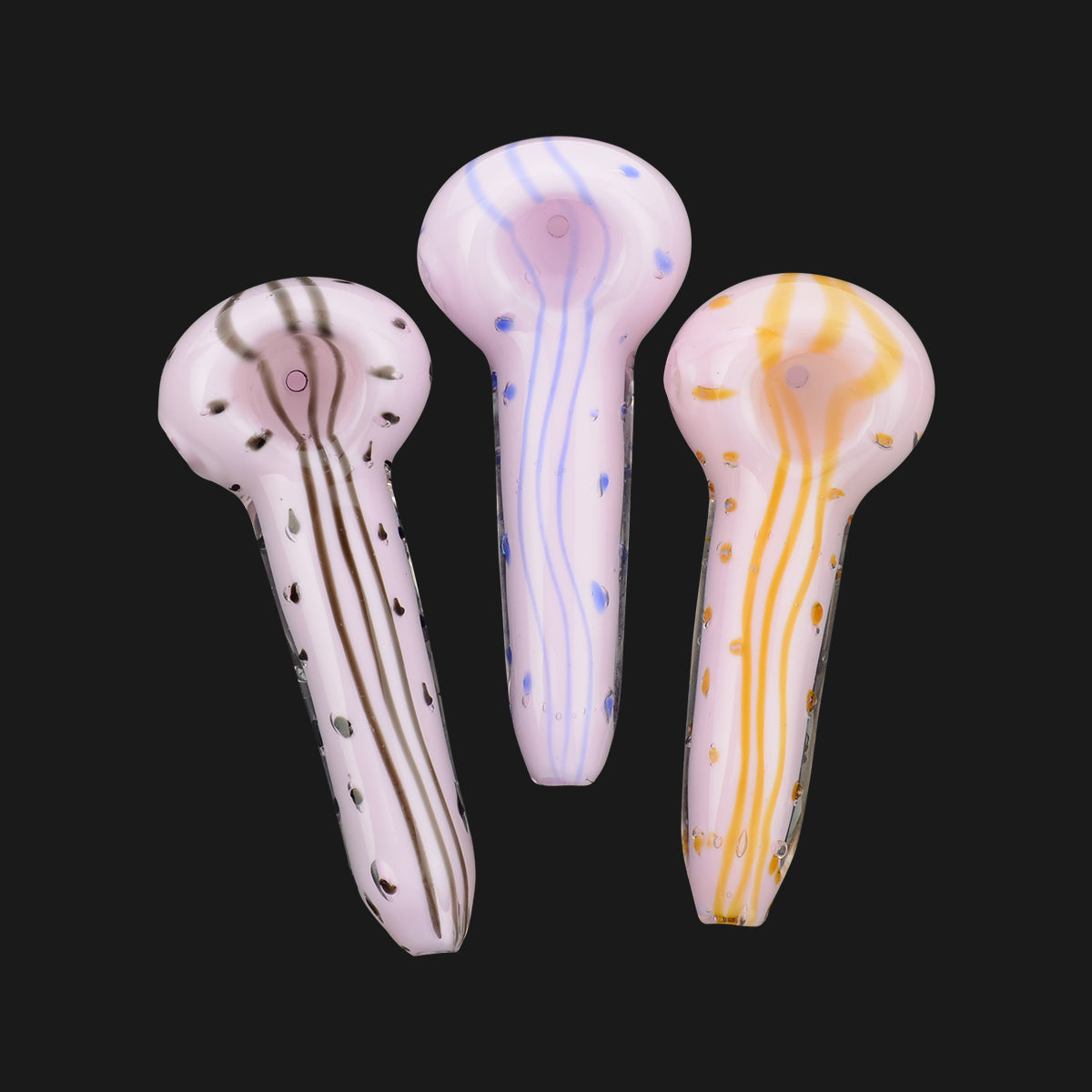 4.5'' Hand PIPE Double Glass Slime Frit Dot Art Spoon