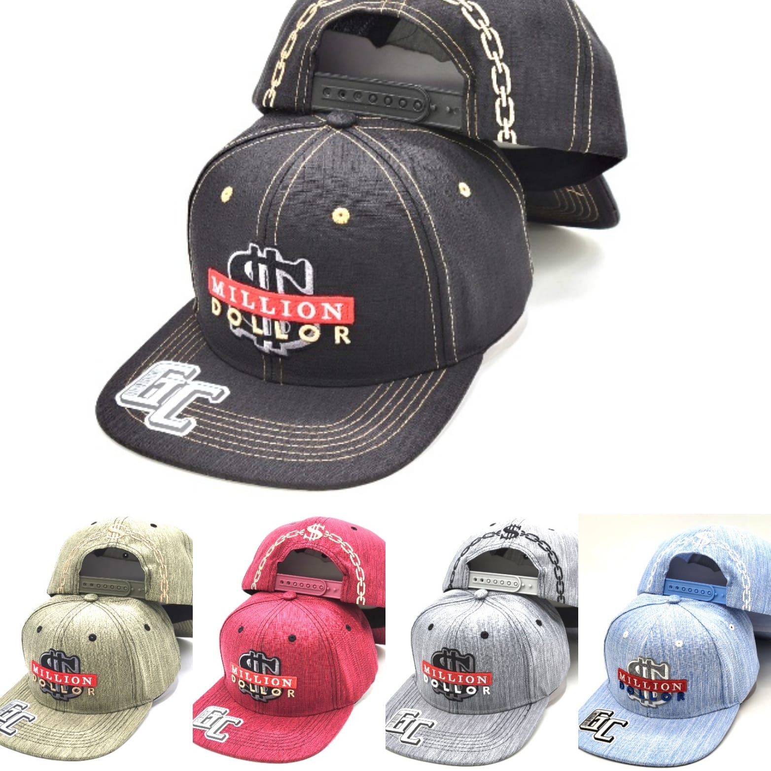 Snapback Hats Million Dollar Embroidered