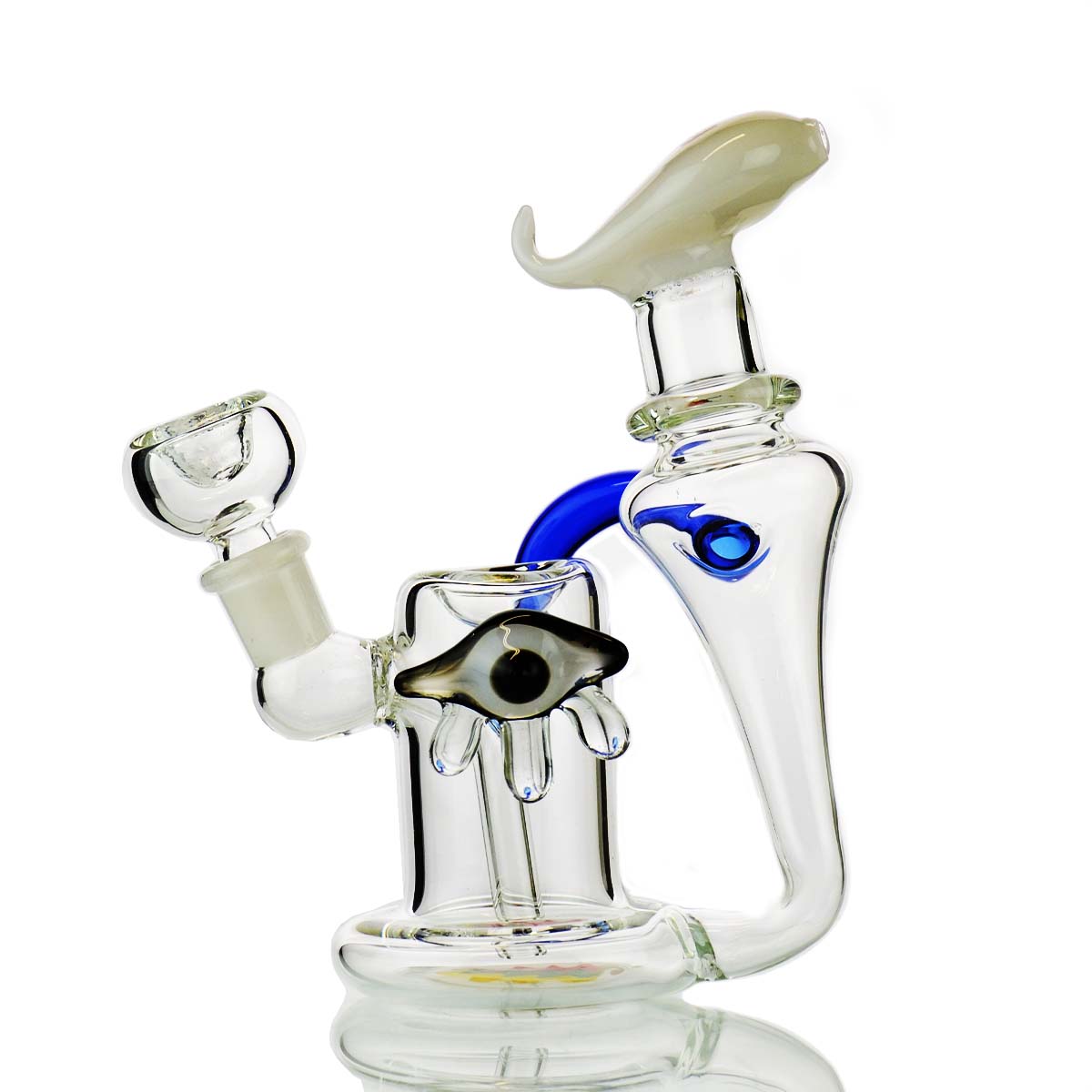 7'' Scorpio Recycler with Eye Locket 14mm Male Bowl Included
