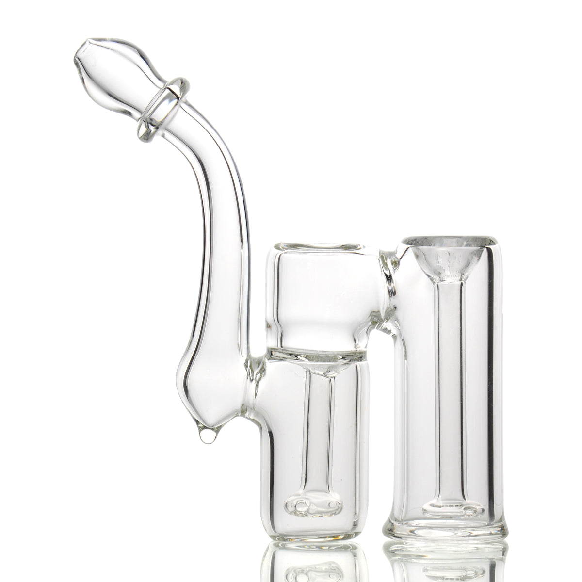 6'' Clear GLASS Double Chamber Bubbler Approx 200 Grams