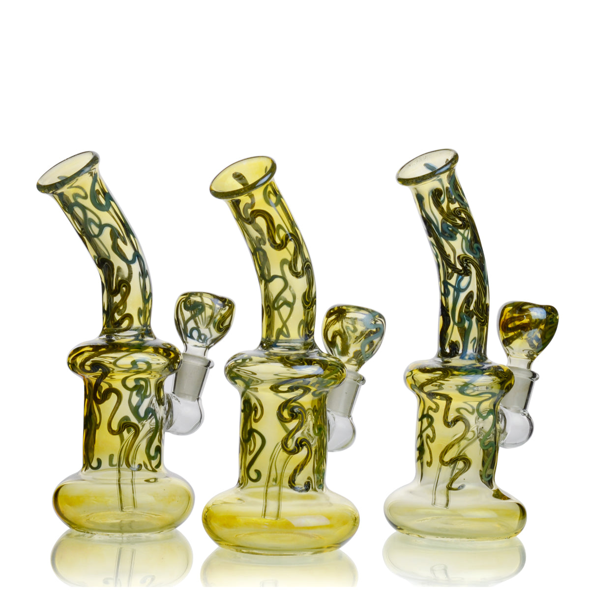 8'' Fumed Body Twisting Designs 14mm Male Bowl Included Approx 230 Grams