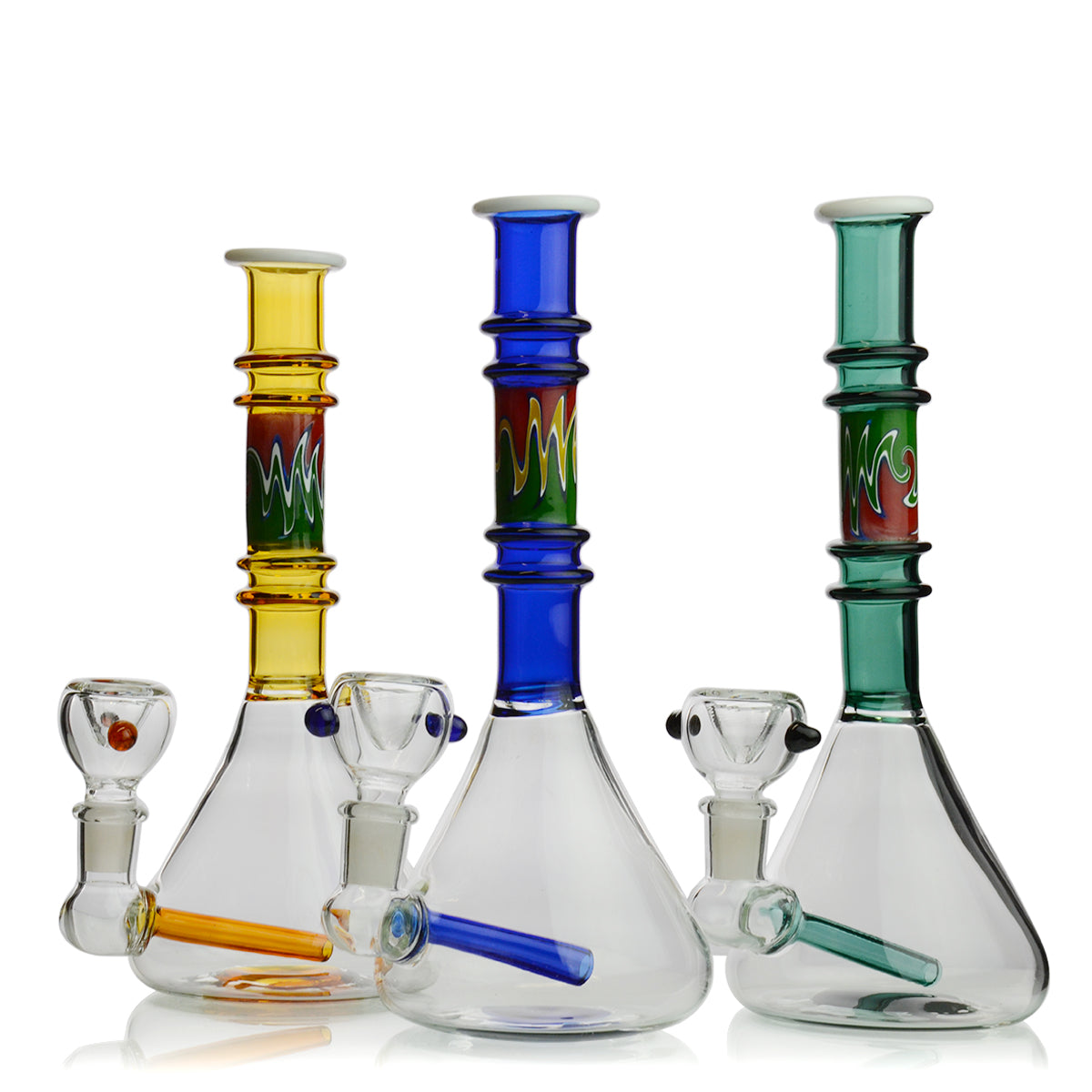 10'' Conical Water Pipe Color Tube Neck STICKER 14mm Male Bowl Included Approx 200 Grams