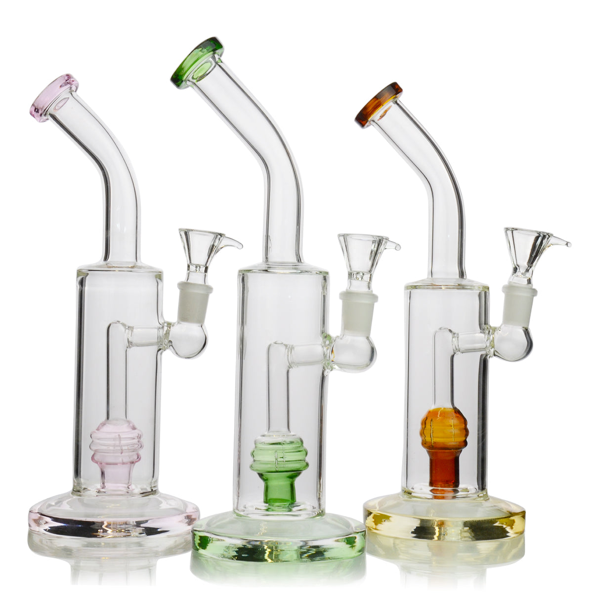 10'' Cylindrical Body with Shower perc 14mm Male Bowl Included Approx 365 Grams