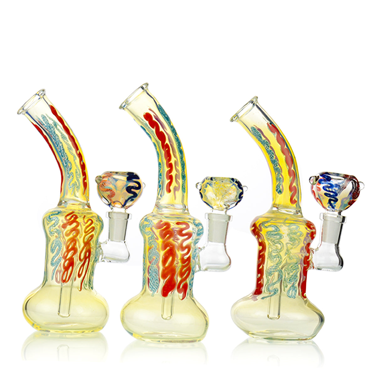 8'' WATER PIPE Inside Color Twisting Bong 14mm Male Bowl Included APROX 200 Grams