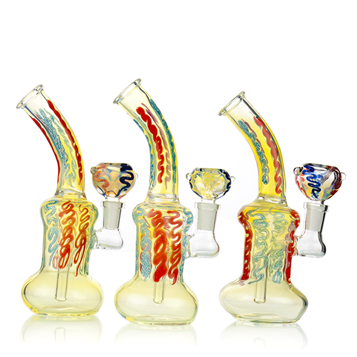 8'' Water PIPE Inside Color Twisting Bong 14mm Male Bowl Included APROX 200 Grams