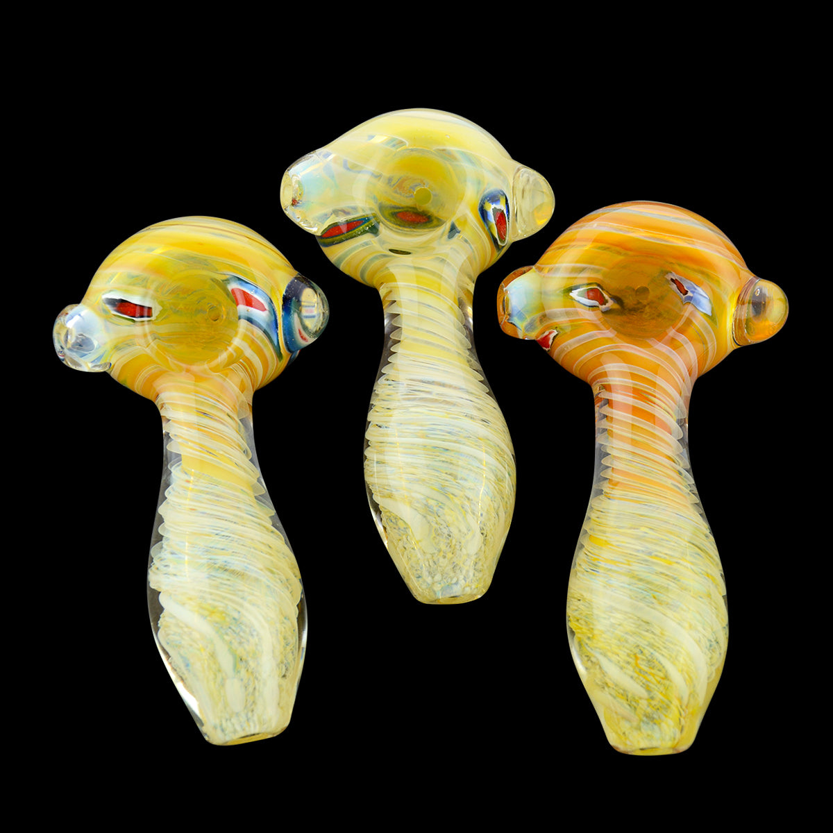 4.5'' Hand Pipe Double GLASS Twisted Fume Frit Art Approx 120 Grams