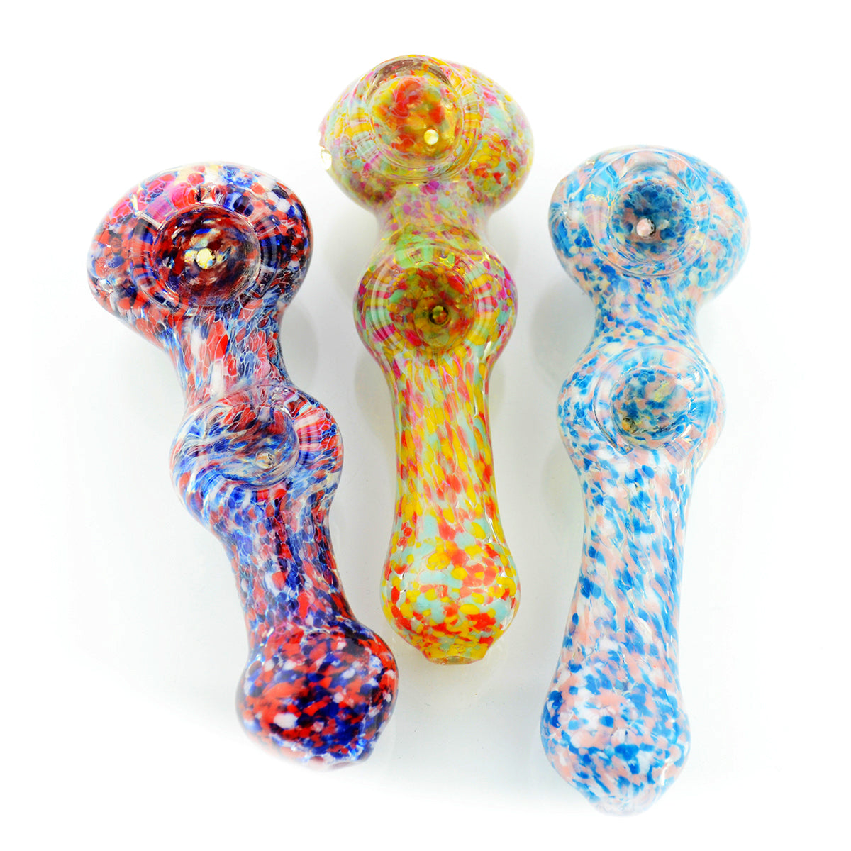 4.5'' Double Bowl color Frit hand PIPE