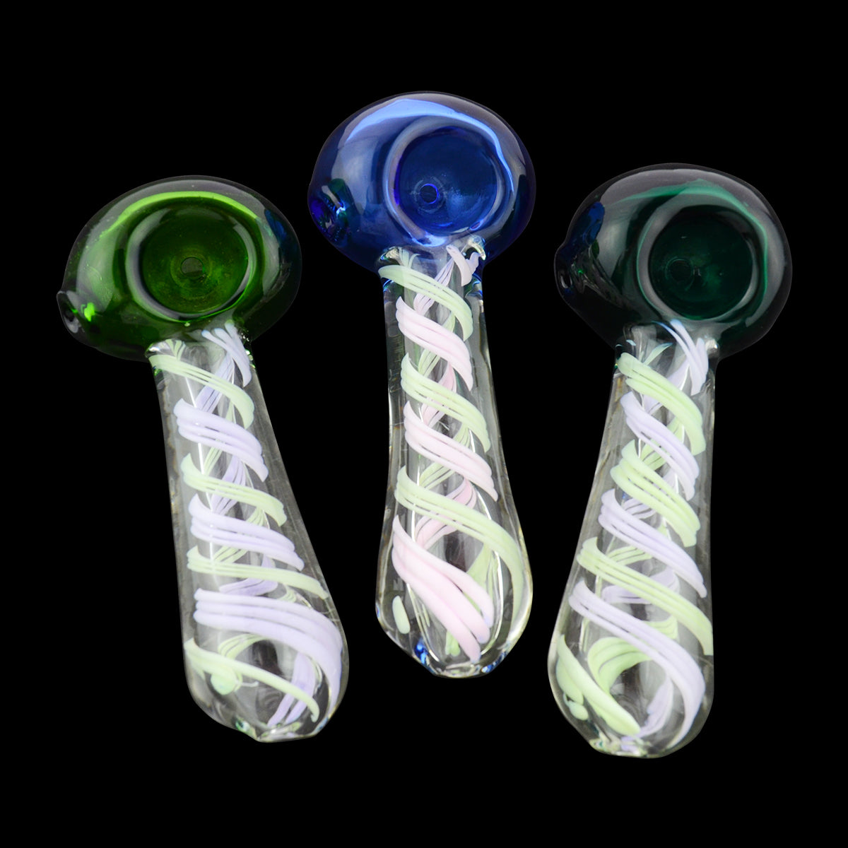 4.5'' Hand PIPE with Color Head and Slime Swirling Design