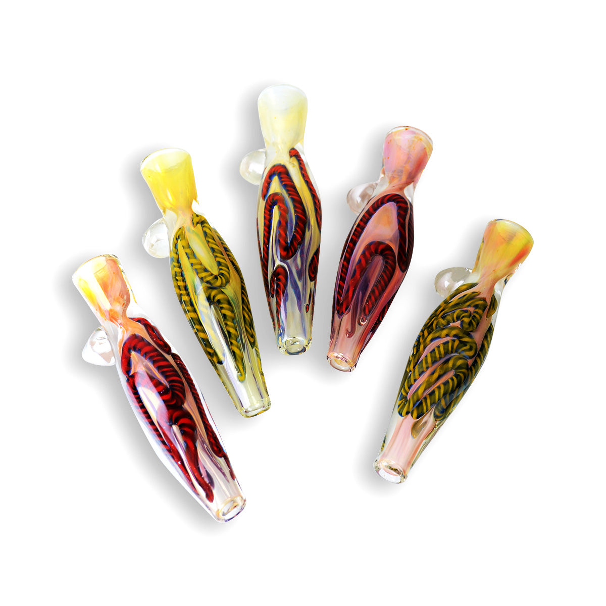 3'' Chillum GOLD Fume Glass Twisting Art One Hitter