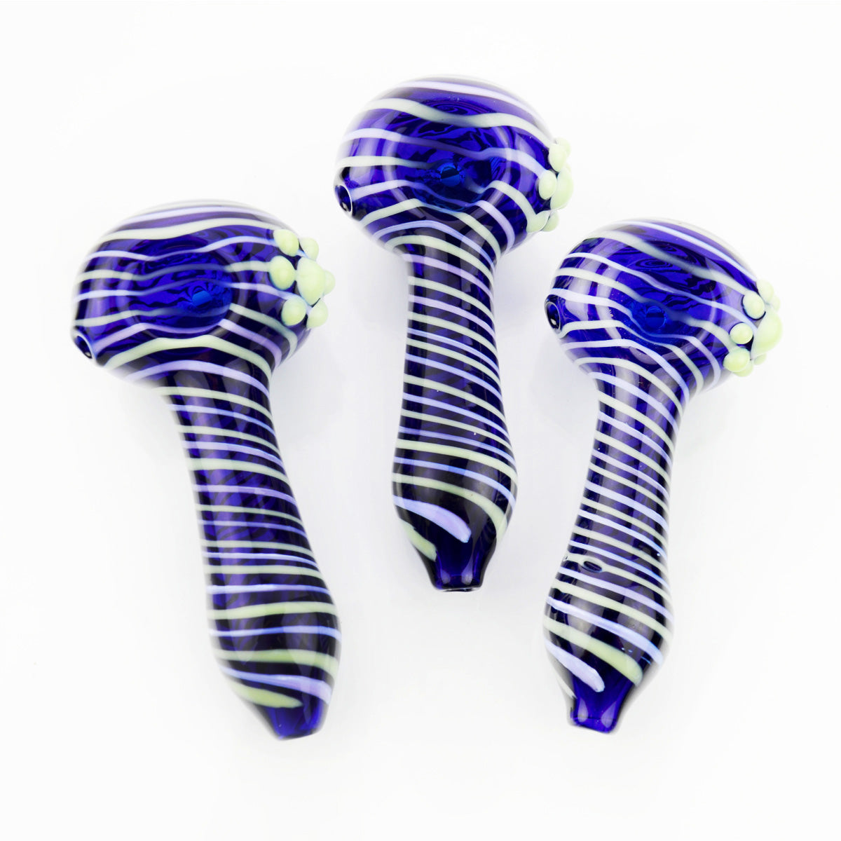 4.5'' American Blue Tube Hand Pipe with SPIRAL Art