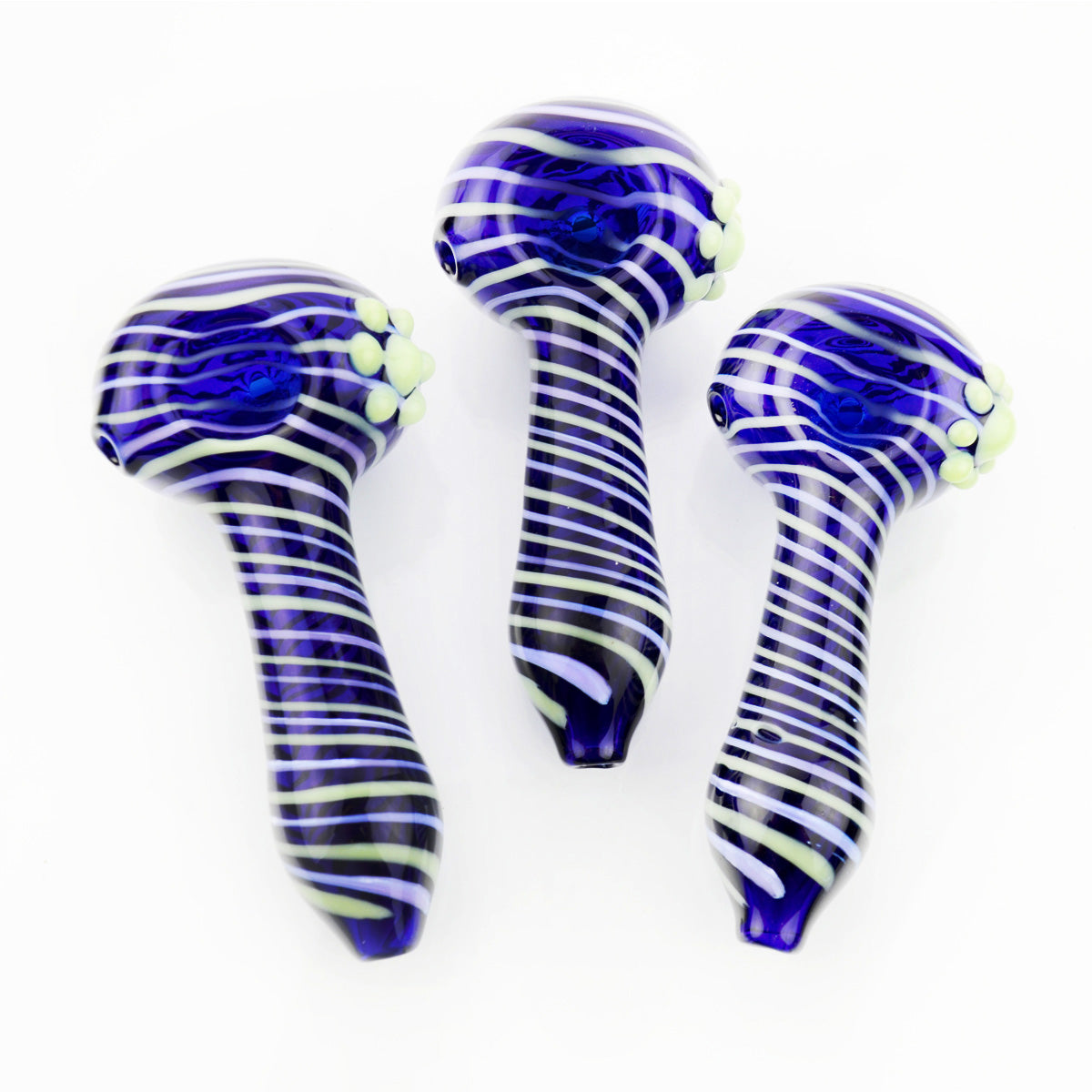 4.5'' American Blue Tube Hand PIPE with Spiral Art