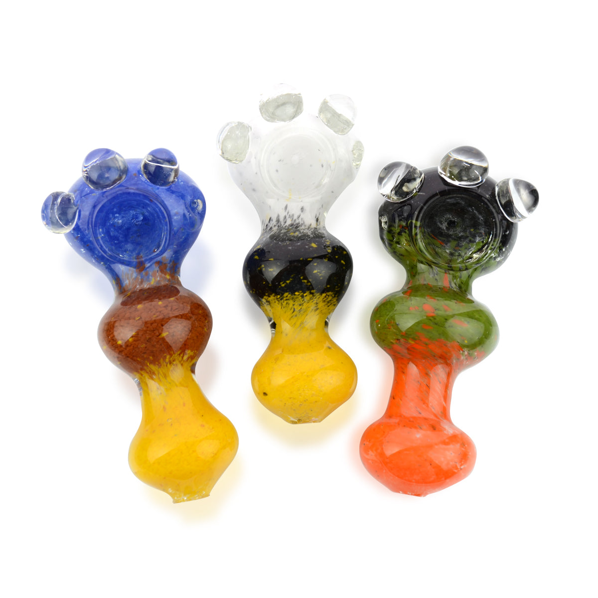 4.5'' Hand PIPE Three Color Frit Glass Design