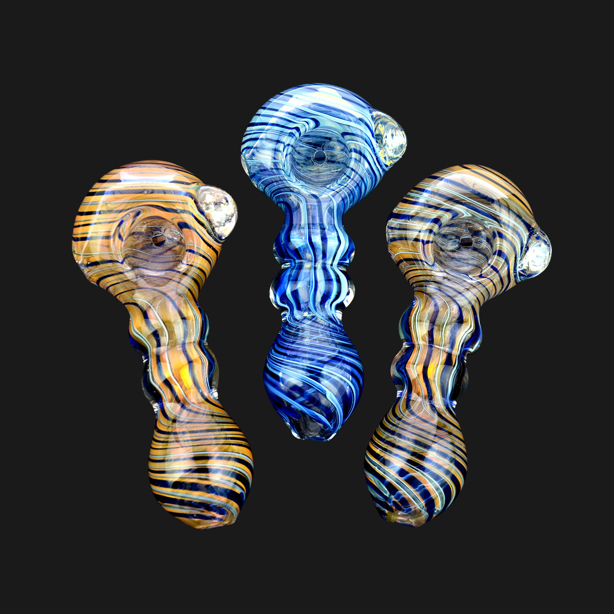 4.5'' GOLD Glass Rotate Bowl Spoon Hand Pipe