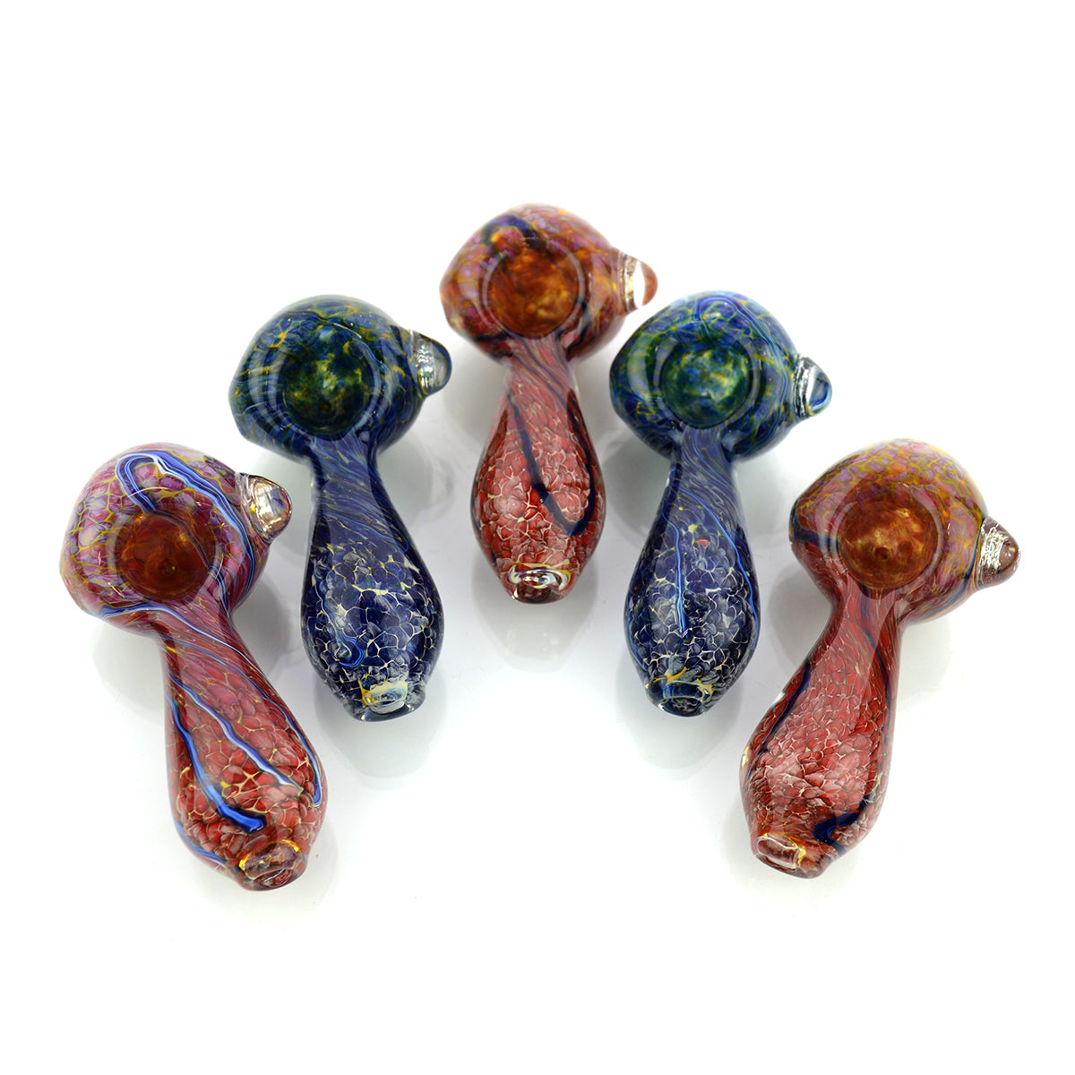 3'' Hand PIPE Double GLASS Frit Spoon APROX 64 Grams