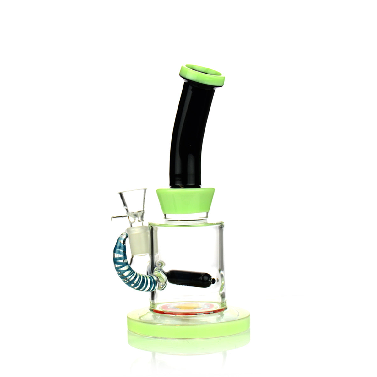 8'' WATER PIPE with L-line Perc and Horn 14mm Male Bowl