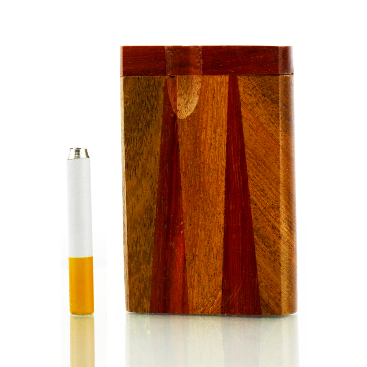 3'' Handmade Wooden Double Track Tri-Cut Design Dugout Art with 2'' Metal CIGARETTE