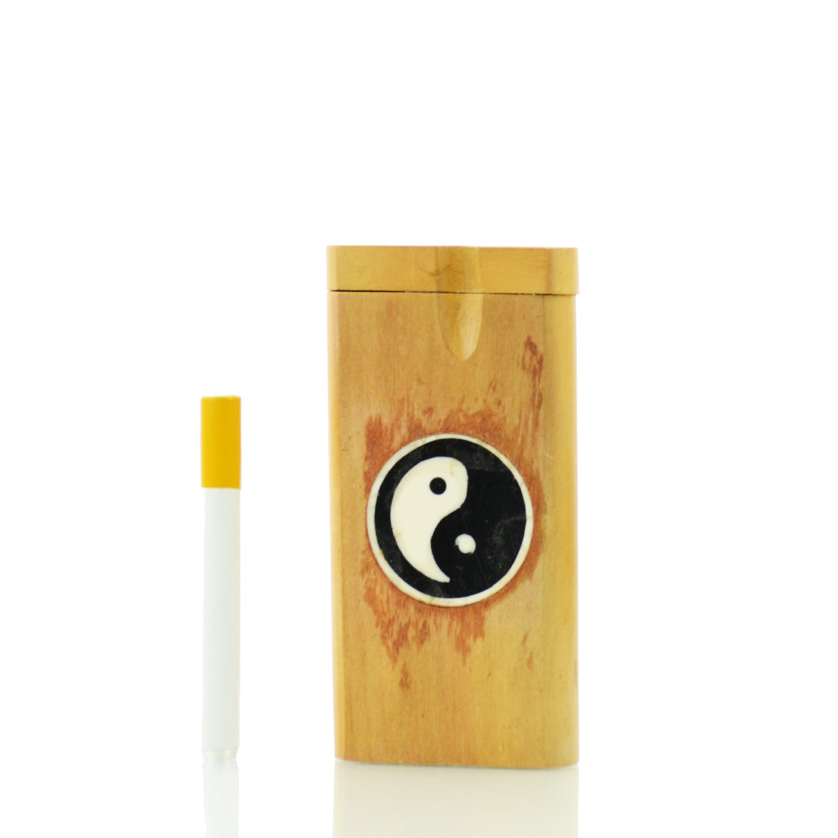 Handmade Wooden Dugout Yin Yang Art with 3'' METAL Cigarette