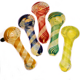 3.5" Hand Pipe Color Line Swirling Art