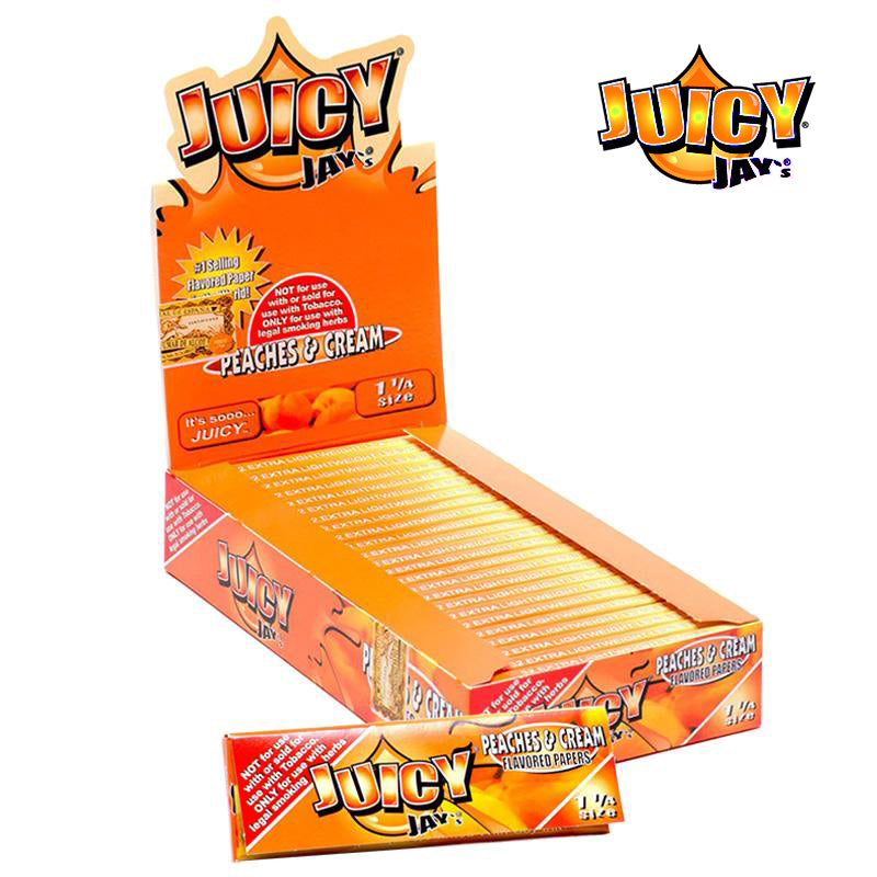 Juicy Jay's 1 1/4'' Size ROLLING PAPER PEACHES & CREAM