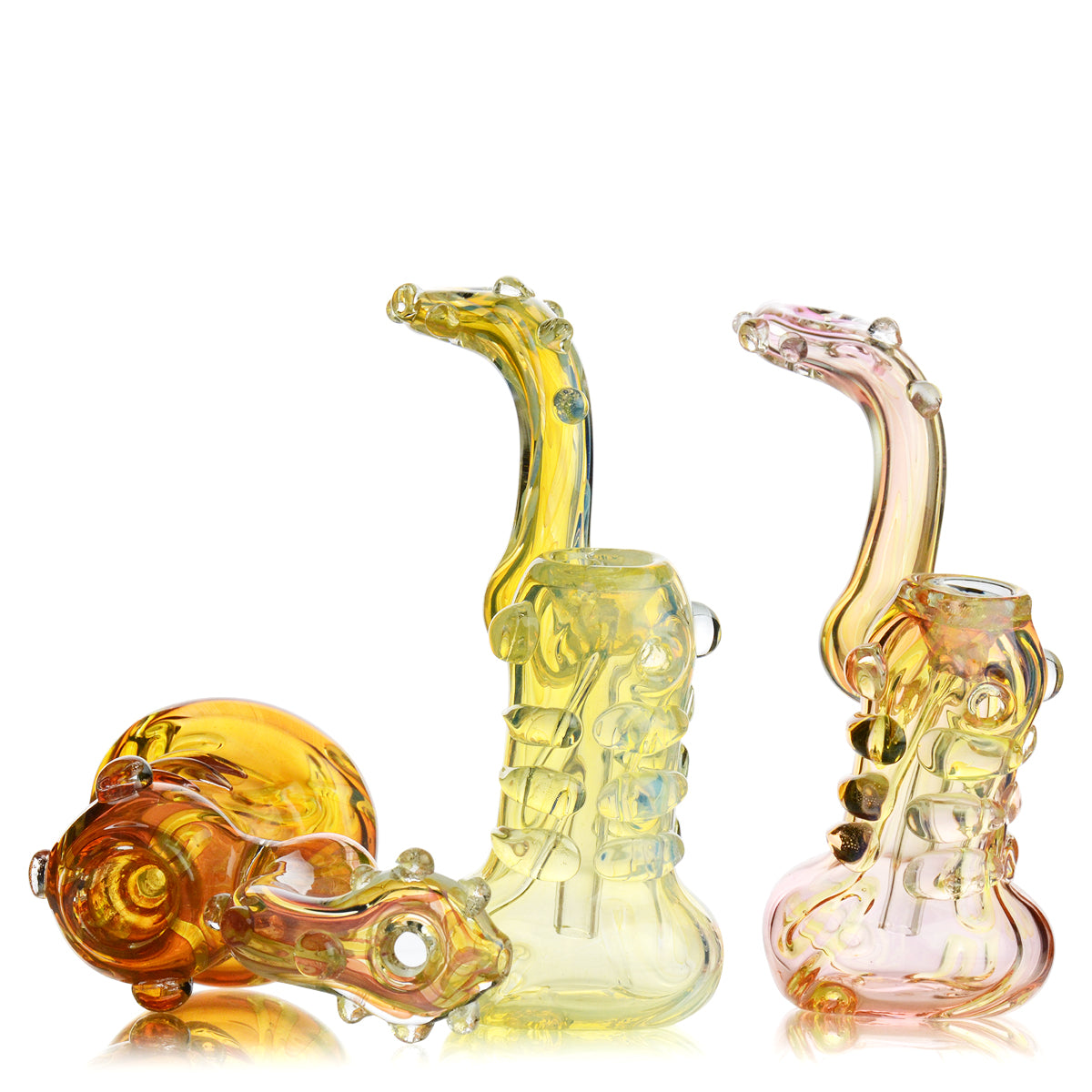 6'' GOLD Fume Bubbler Donut Mouth Approx 160 Grams