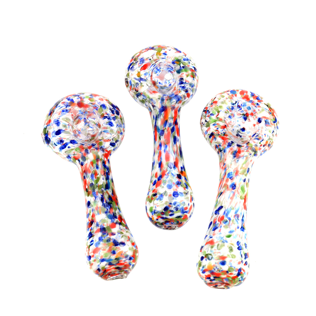 4'' CANDY Cane Hand Pipe Multi Frit Art