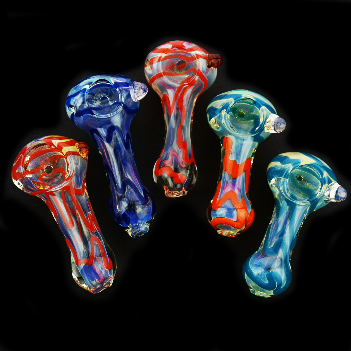 2.5'' Silver Fume Glass Hand PIPE with Color Lines