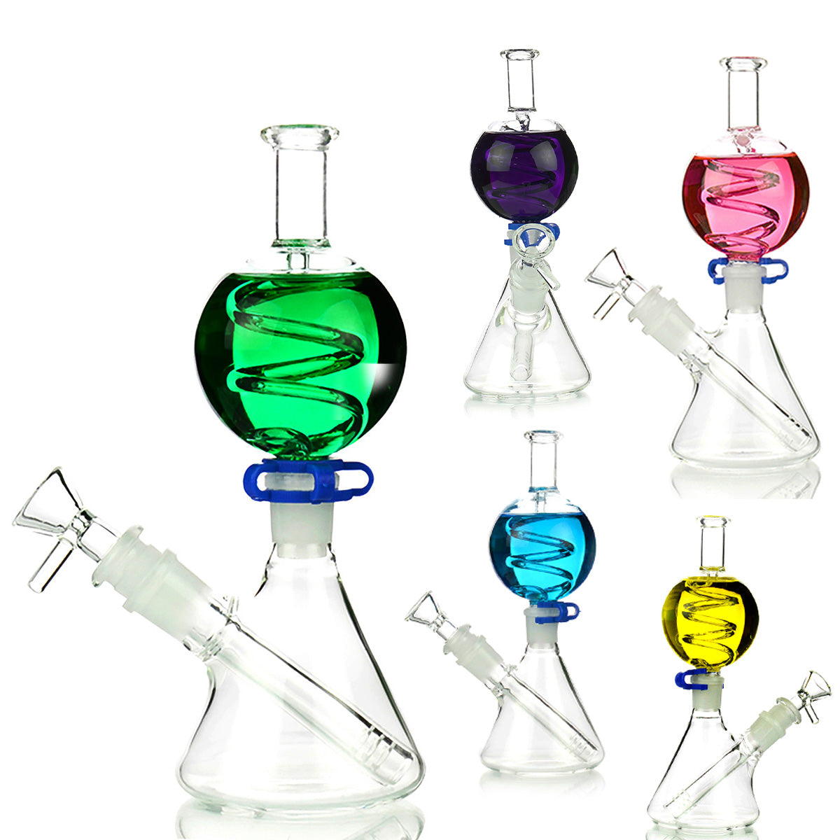 9.5'' Glycerin Beaker Detachable Top with 18mm Clip