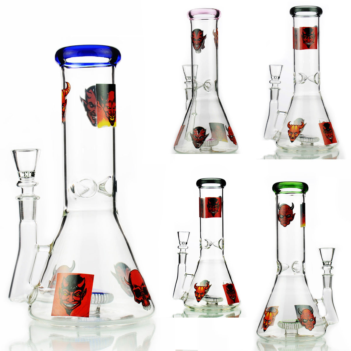 10'' Devil HALLOWEEN Beaker with Round Perc and 14mm Male Bowl
