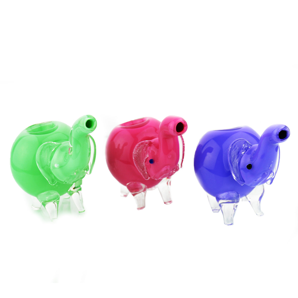 4'' Elephant Solid Color GLASS Hand PIPE