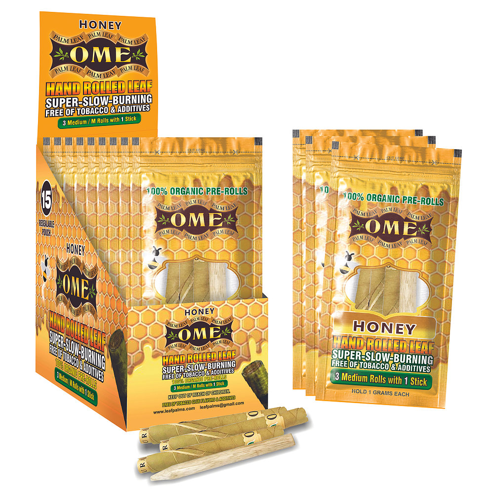 Organic Palm Leaf Wraps Honey Flavor 15 Pack in Box