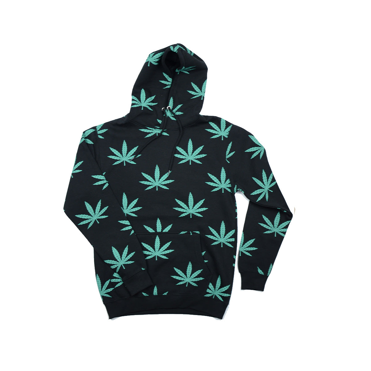 6 PIECES Pack of Black Hoodie with Weed Leaf Print 1S-2M-2L-1XL